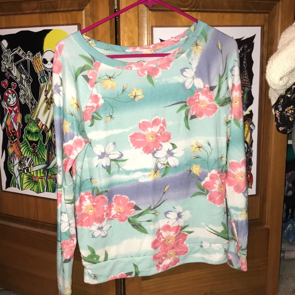 Tropical super soft pullover crewneck sweatshirt